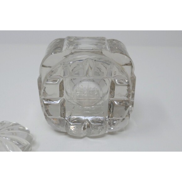 Vintage Heavy Crystal Glass Inkwell Paperweight with Glass Lid - Picture 11 of 12